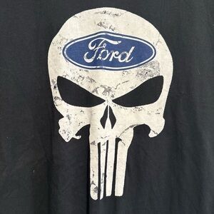 Men’s XL Ford logo Punisher Black Heavy Cotton Graphic Short Sleeve Tee.